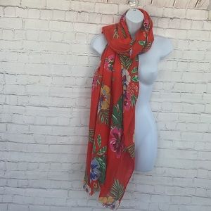 New! Old Navy tropical orange floral scarf one size